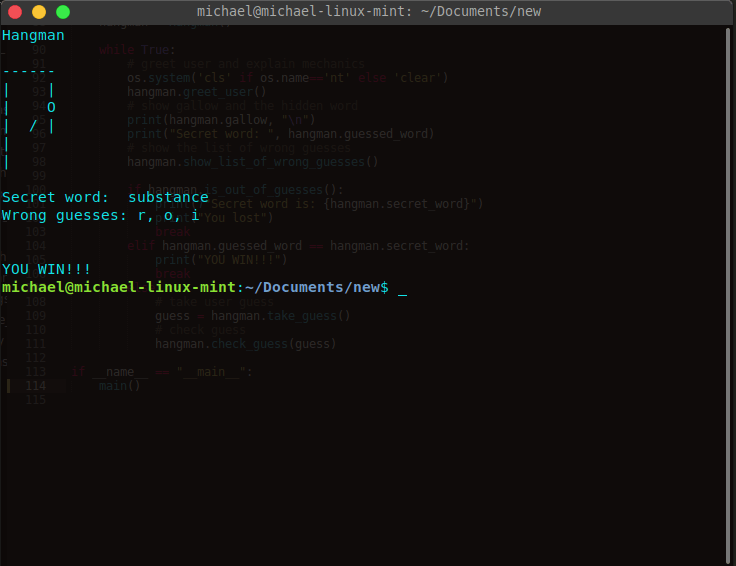 correctly guessed the mystery word
