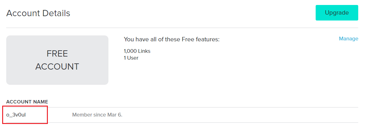 Get bitly account name