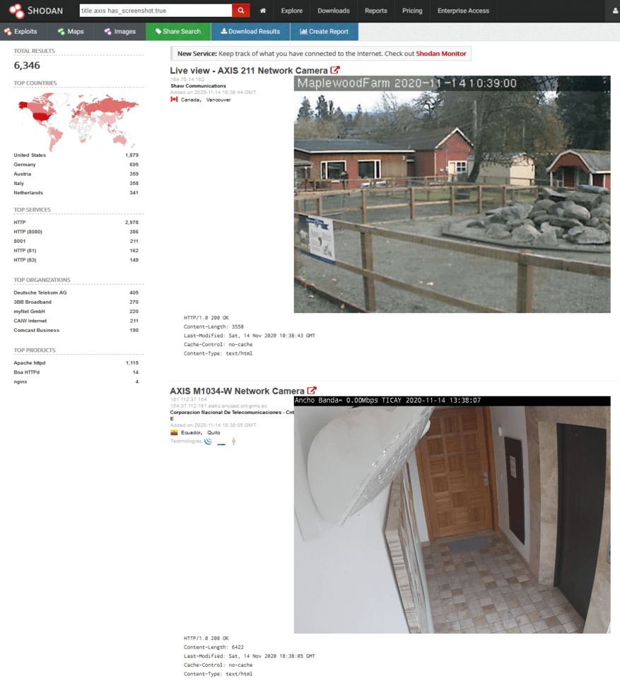 Searching for Security Cameras