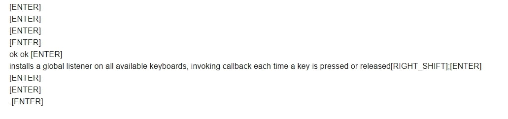 Keylogger results