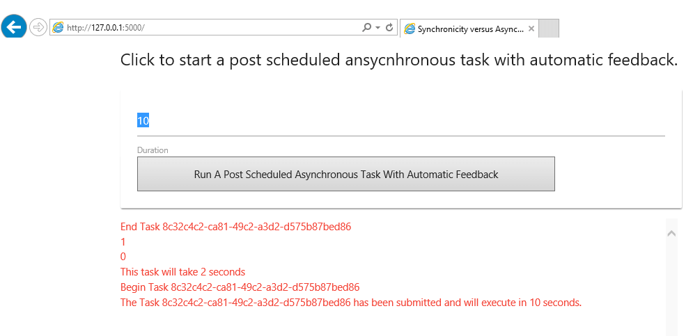 Post scheduled task being executed