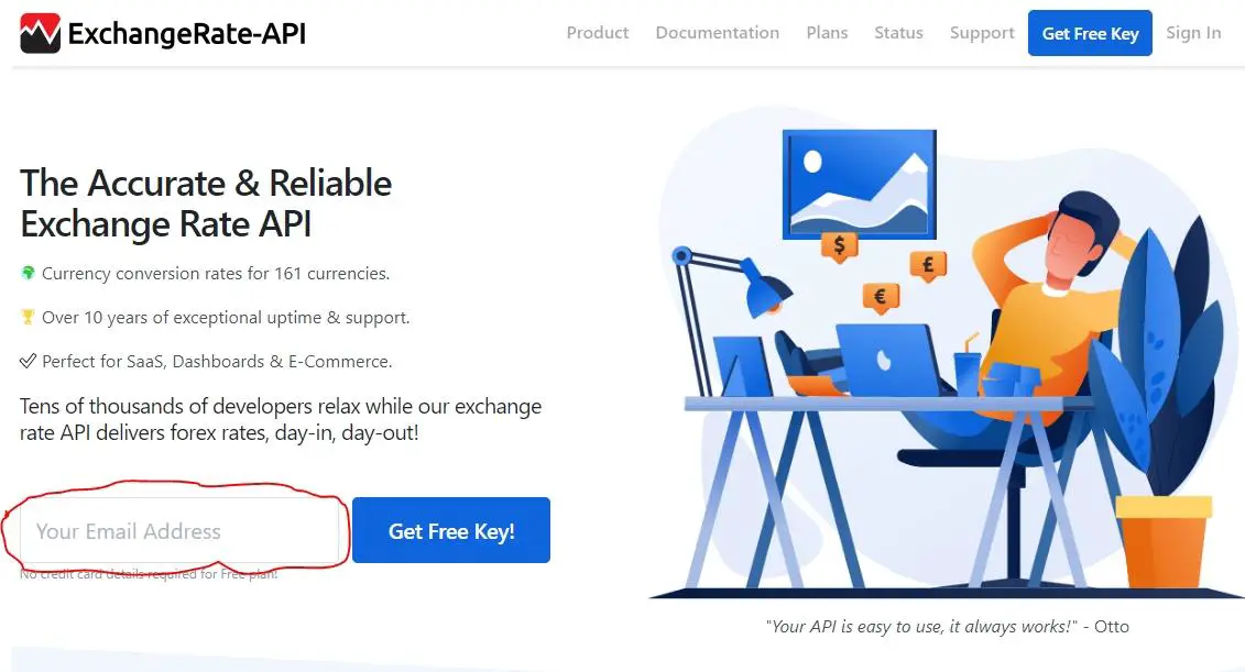  Getting the API Key for the ExchangeRate API