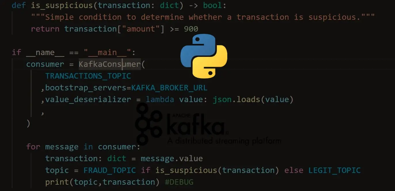 Detecting Fraudulent Transactions in a Streaming App using Kafka in Python