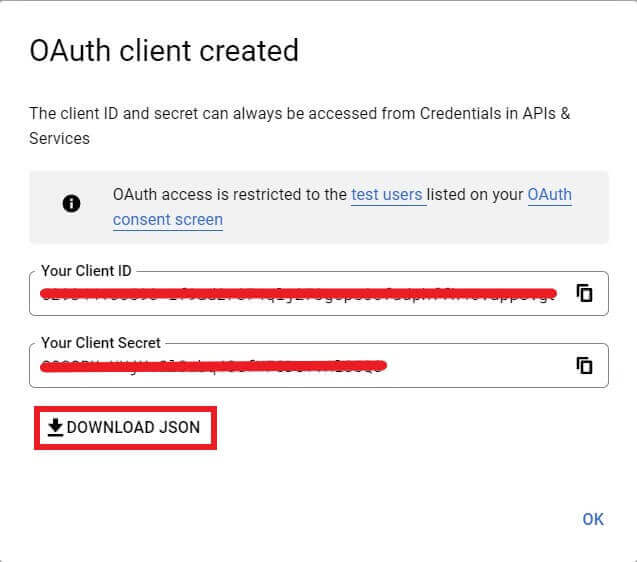 OAuth credentials